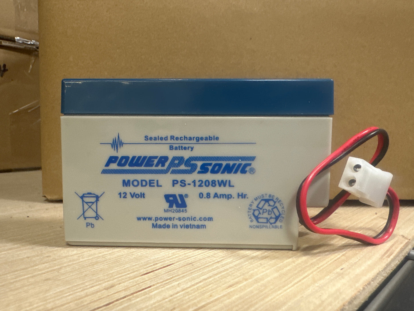 12v .8 Ah with wire leases ps-1208-wl