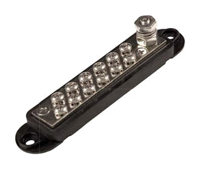 Distribution Bus Bar 12 point Black