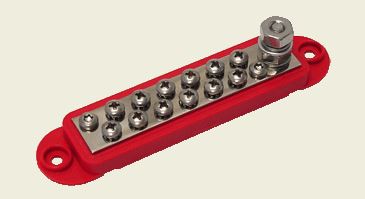 Distribution Bus Bar 12 point Red