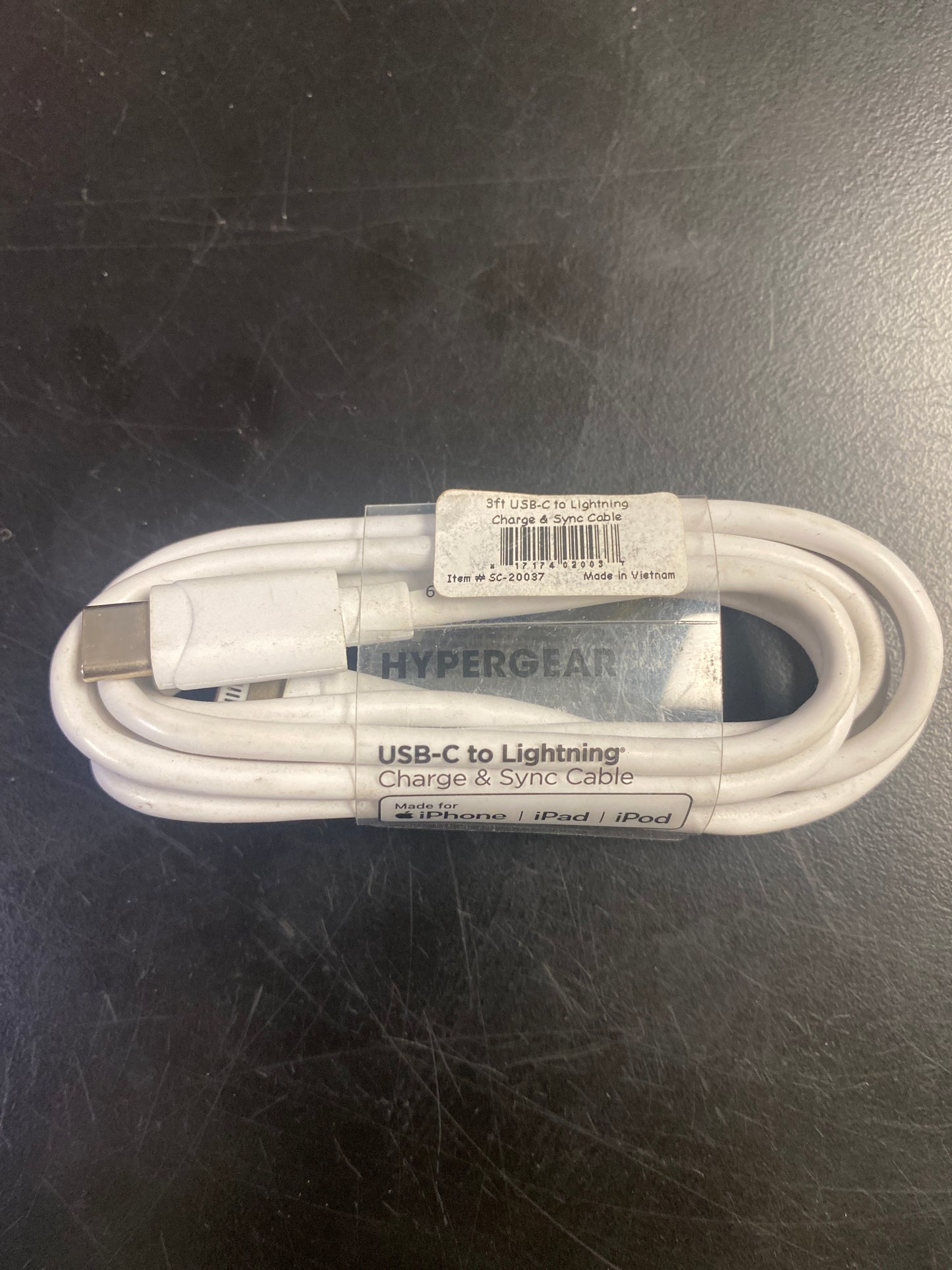 sc20037 3’ Apple lightning charging valve w C connector