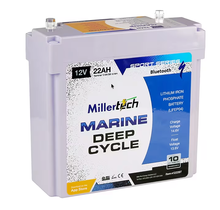 12V 22AH Sport Series Lithium Battery w/ Bluetooth Millertech
