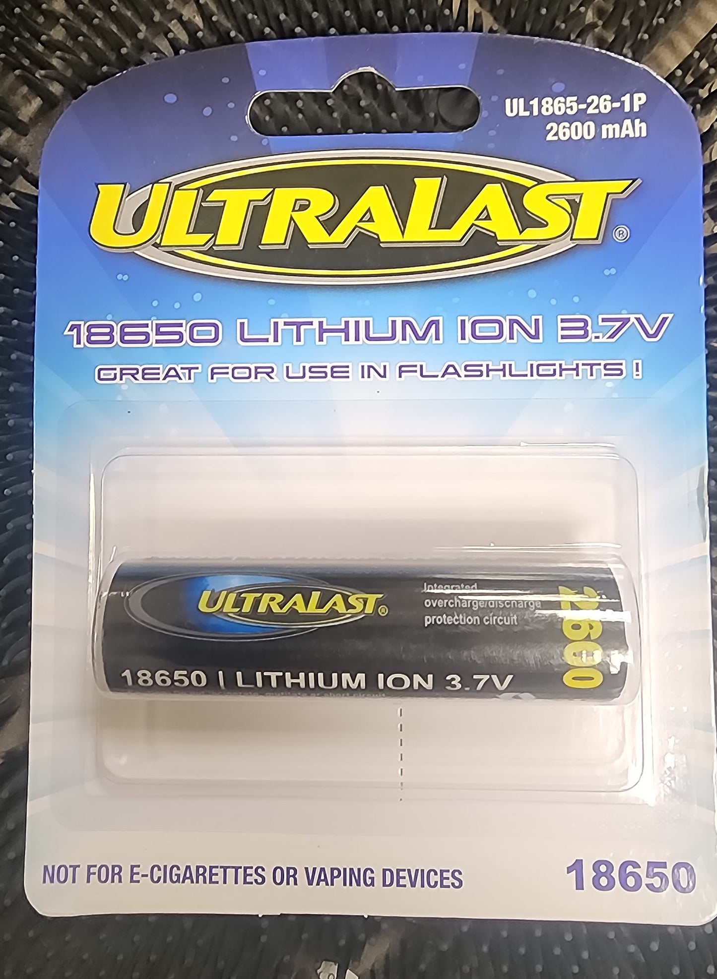 18650 Li-ion 2600 mAh Ultralast Cell Single Pack