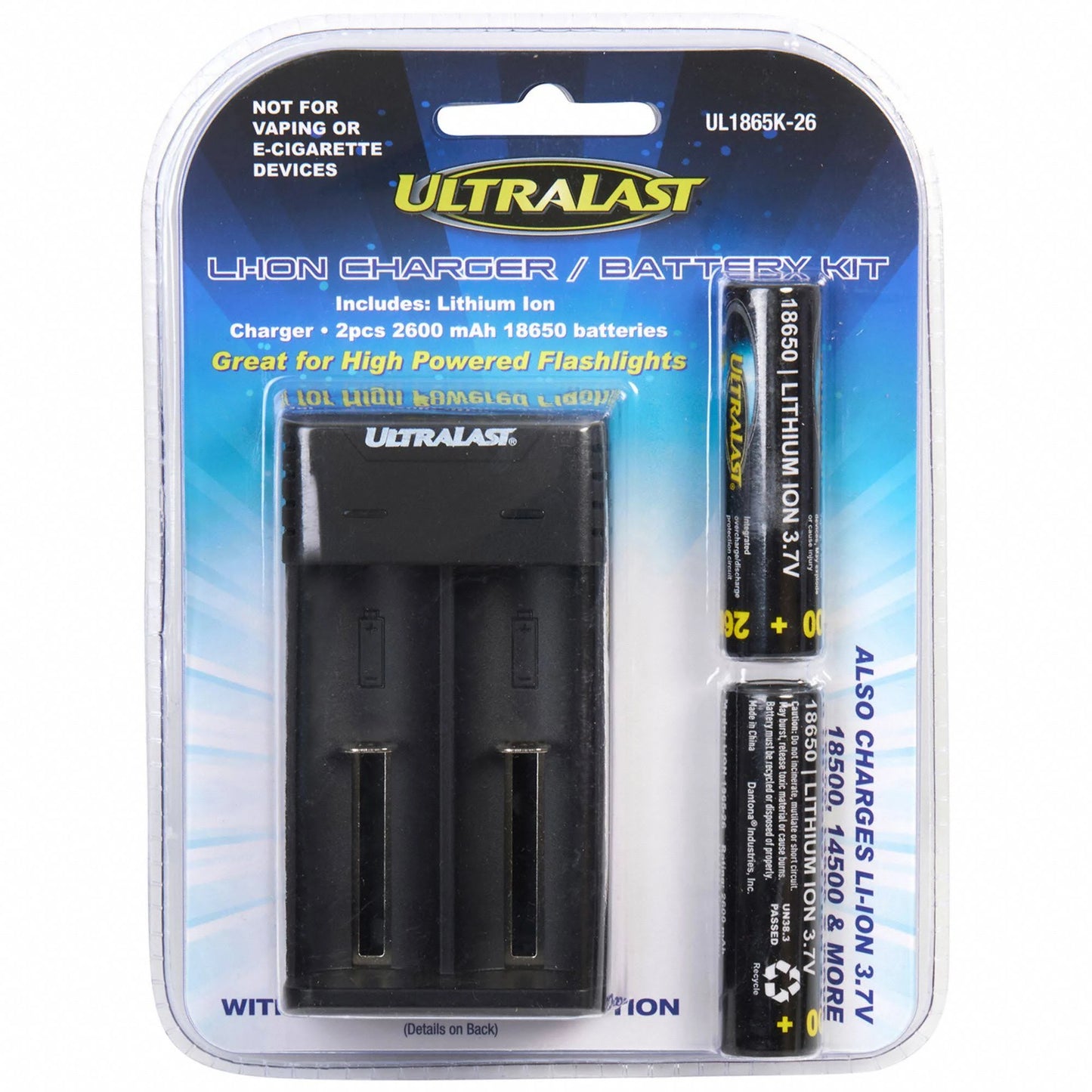 Ultralast 18650 2 pack with charger