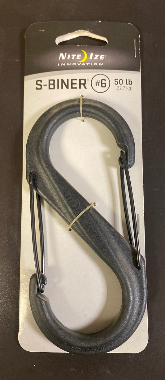 S-Biner® Plastic Dual Carabiner #6 - Black