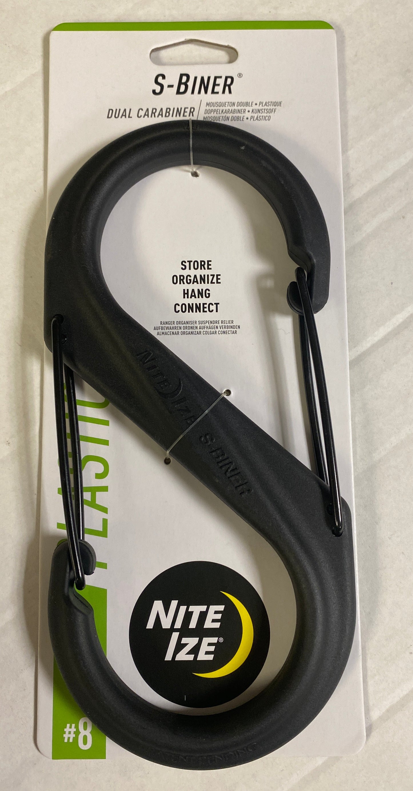 S-Biner® Plastic Dual Carabiner #8 - Black