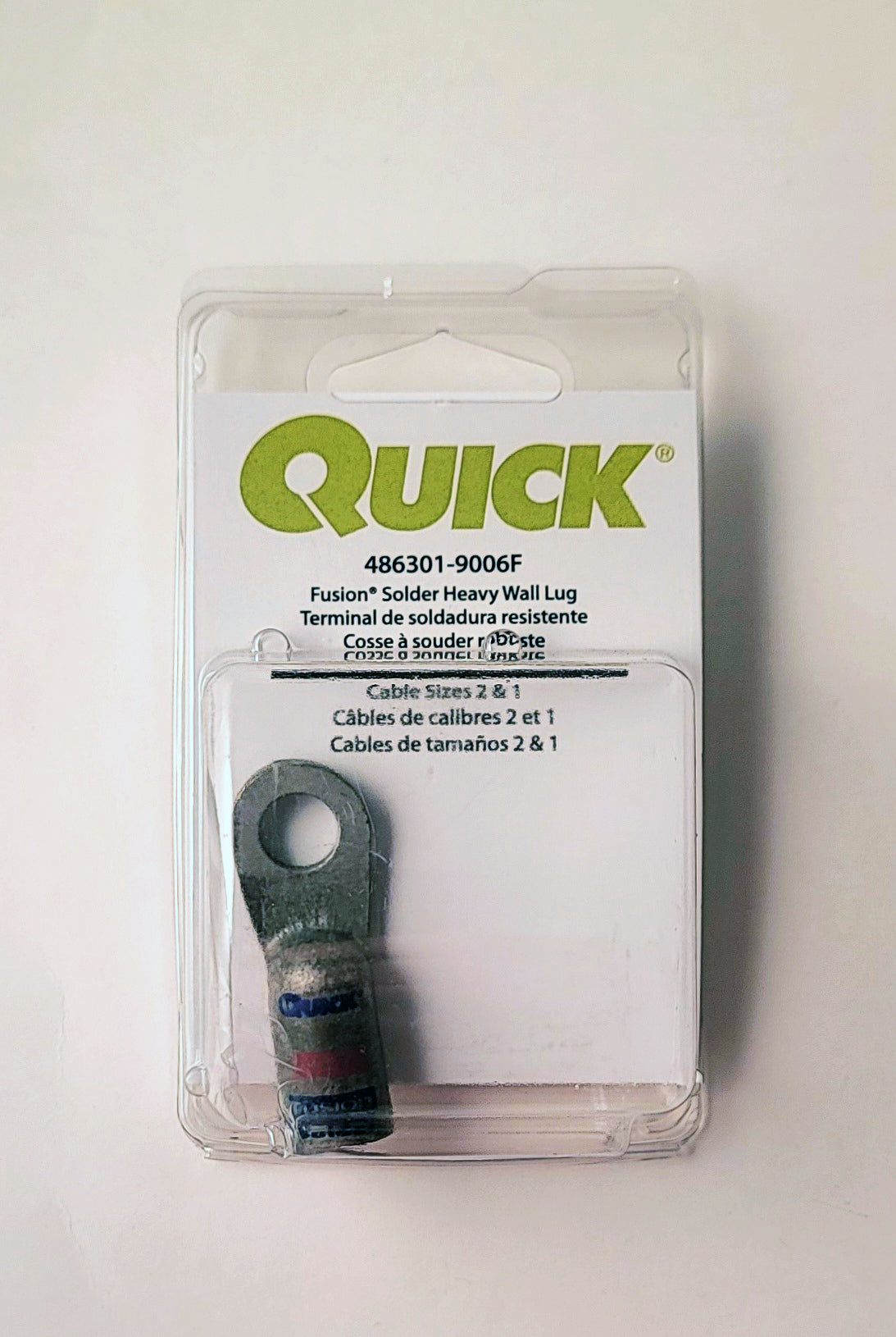 FUSION 1 & 2 Gauge 3/8" (10mm) Solder Heavy Wall Lug (CLAMSHELL)