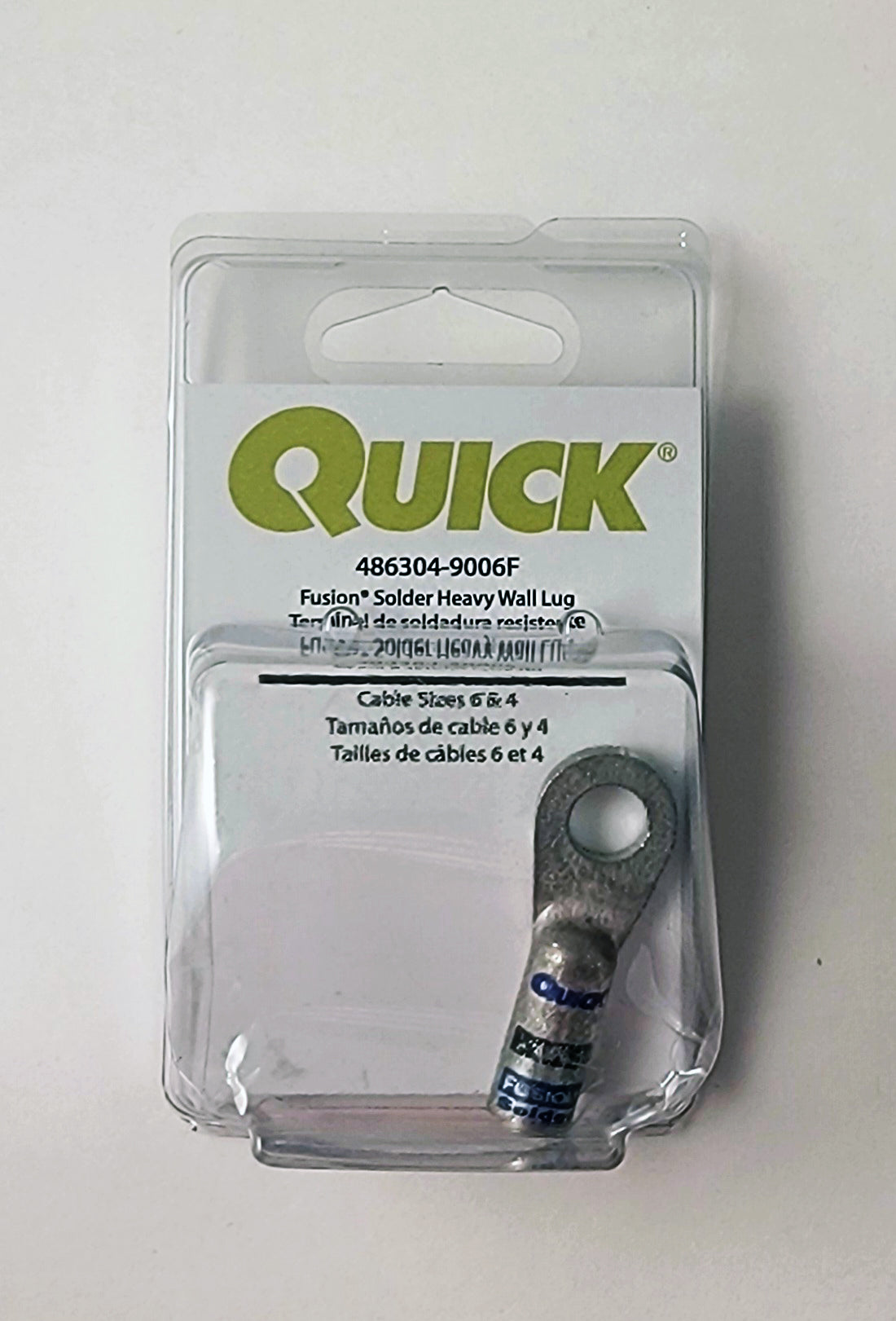 FUSION 4 & 6 Gauge 3/8" (10mm) Solder Heavy Wall Lug (CLAMSHELL)