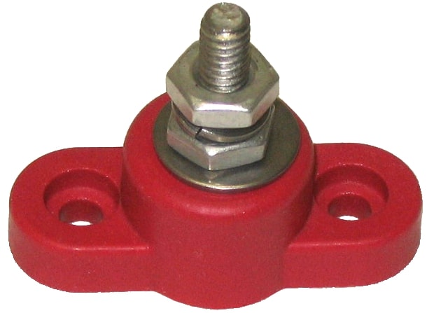 Distribution Post Small Base 1/4" Stud Red