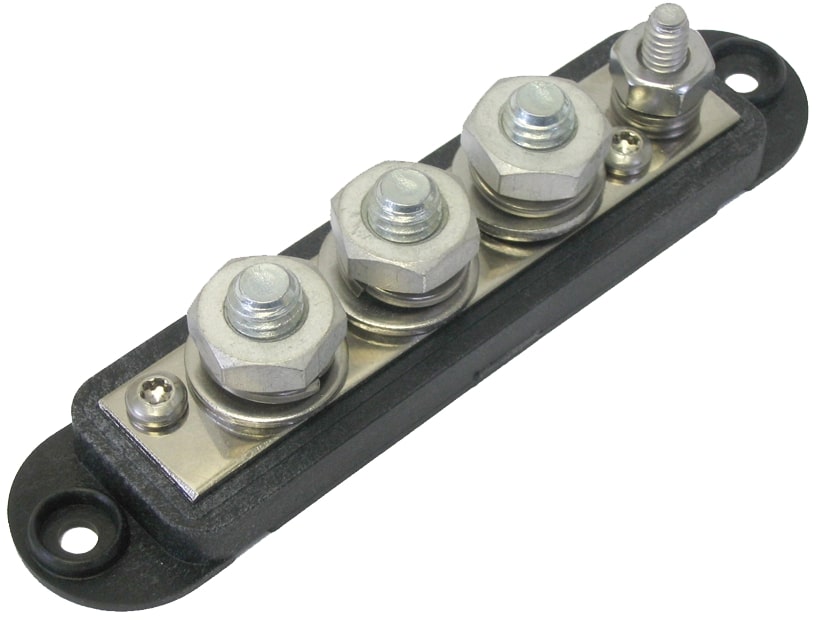 Distribution Bus Bar 4 Point Black