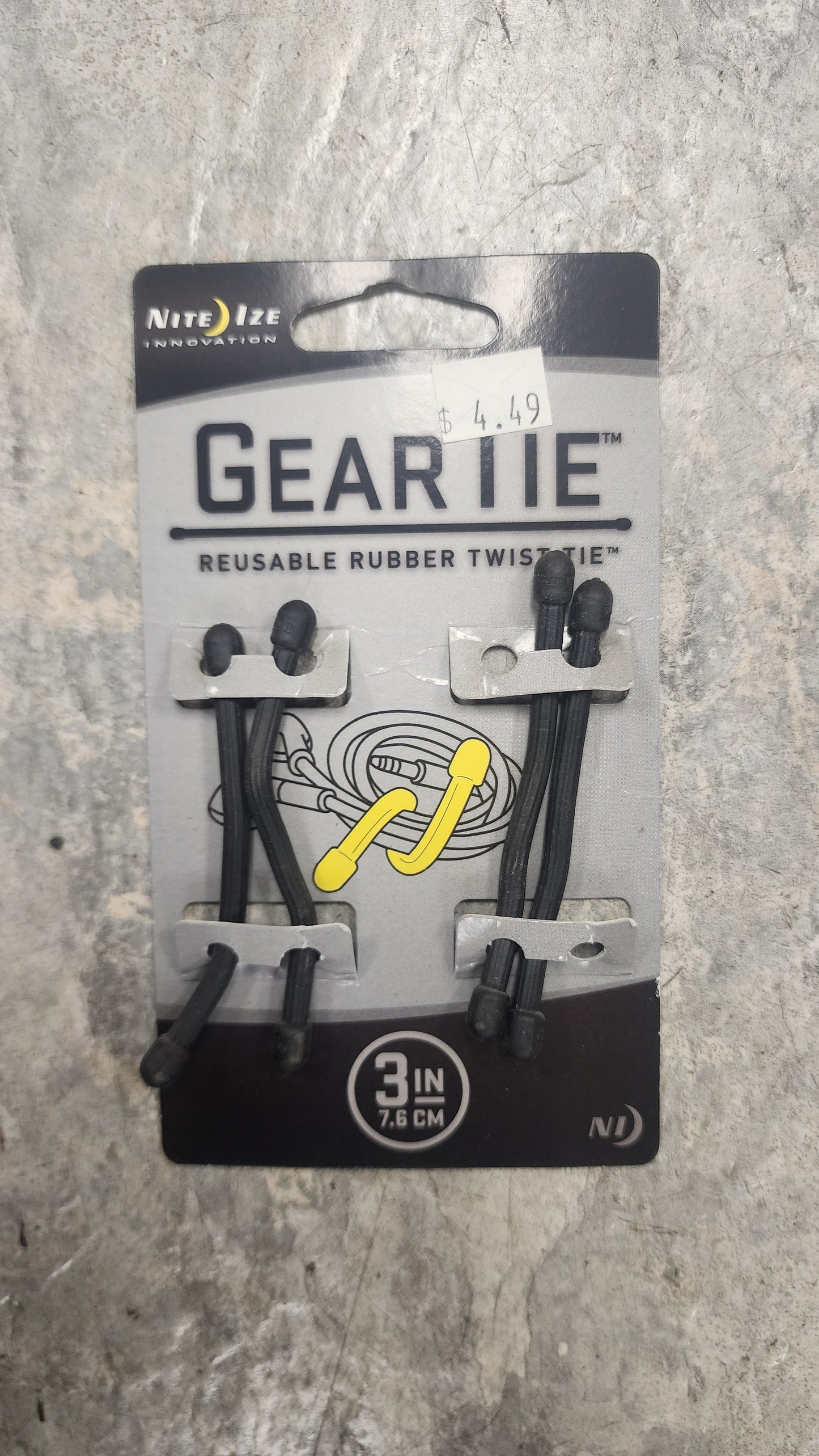Gear Tie 3" Reusable Rubber Twist Tie 4 pack