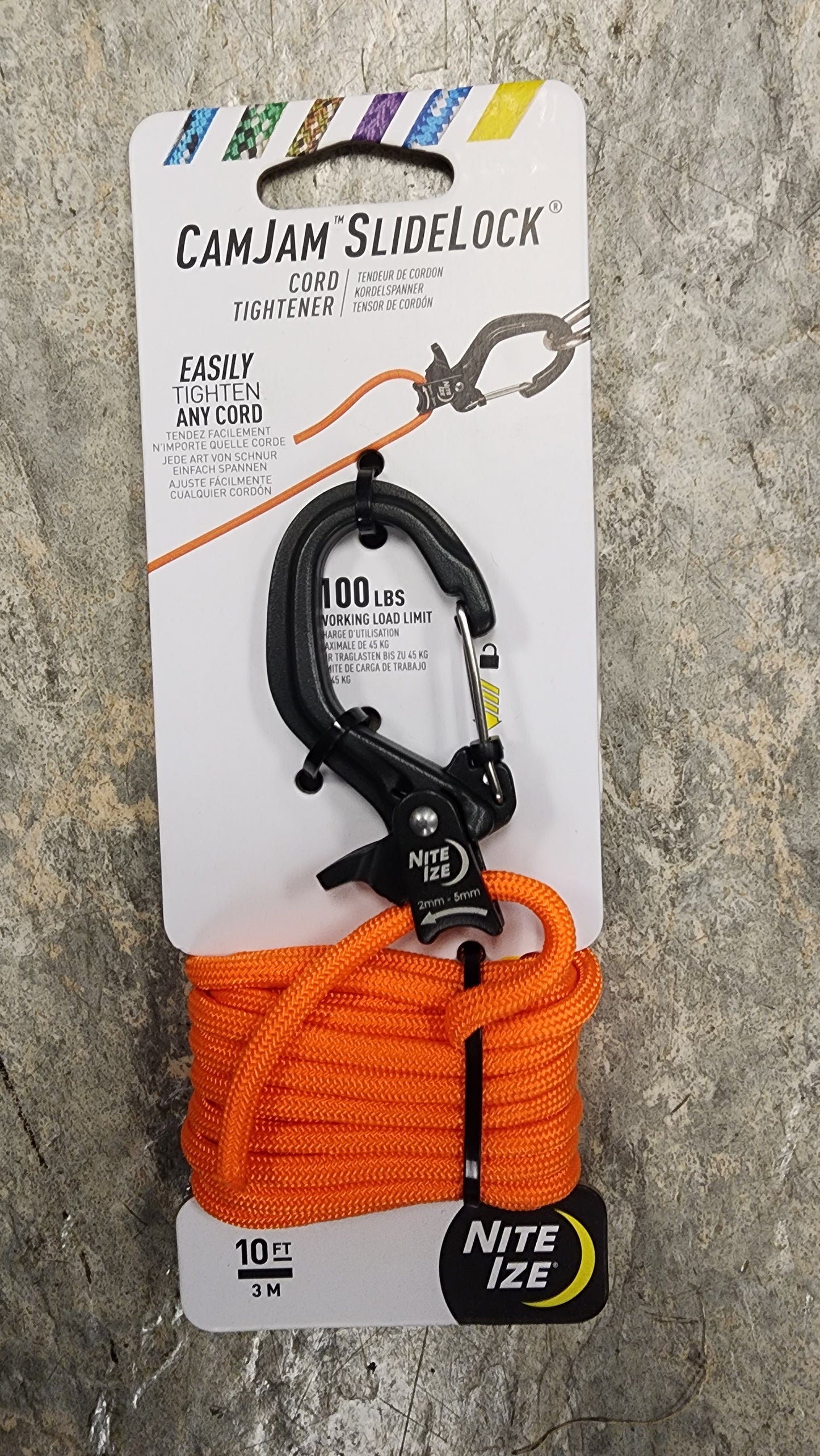 CamJam SlideLock Rope Tightener Small 10' Rope
