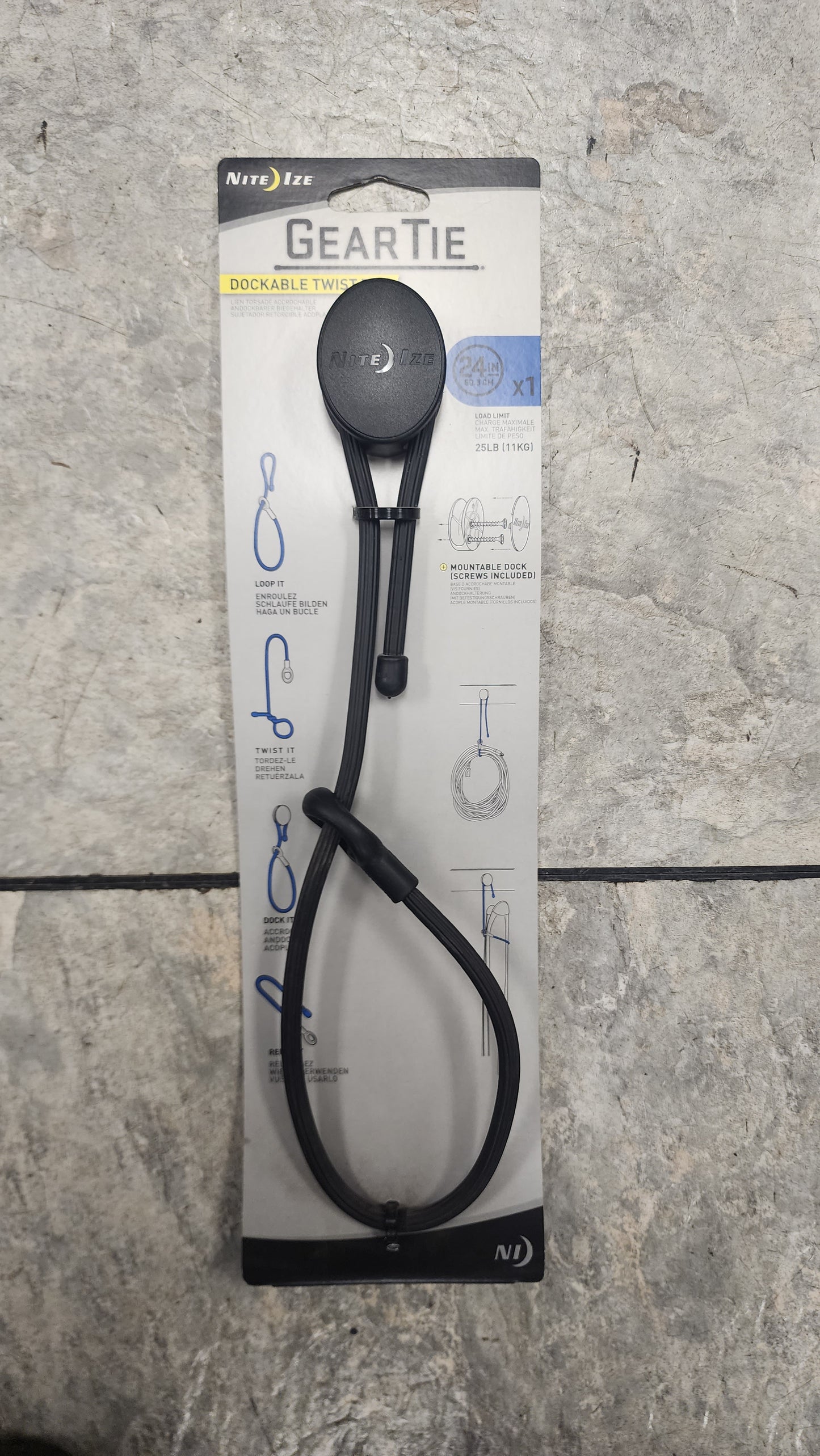 Gear Tie Dockable Rubber Twist Tie 24"