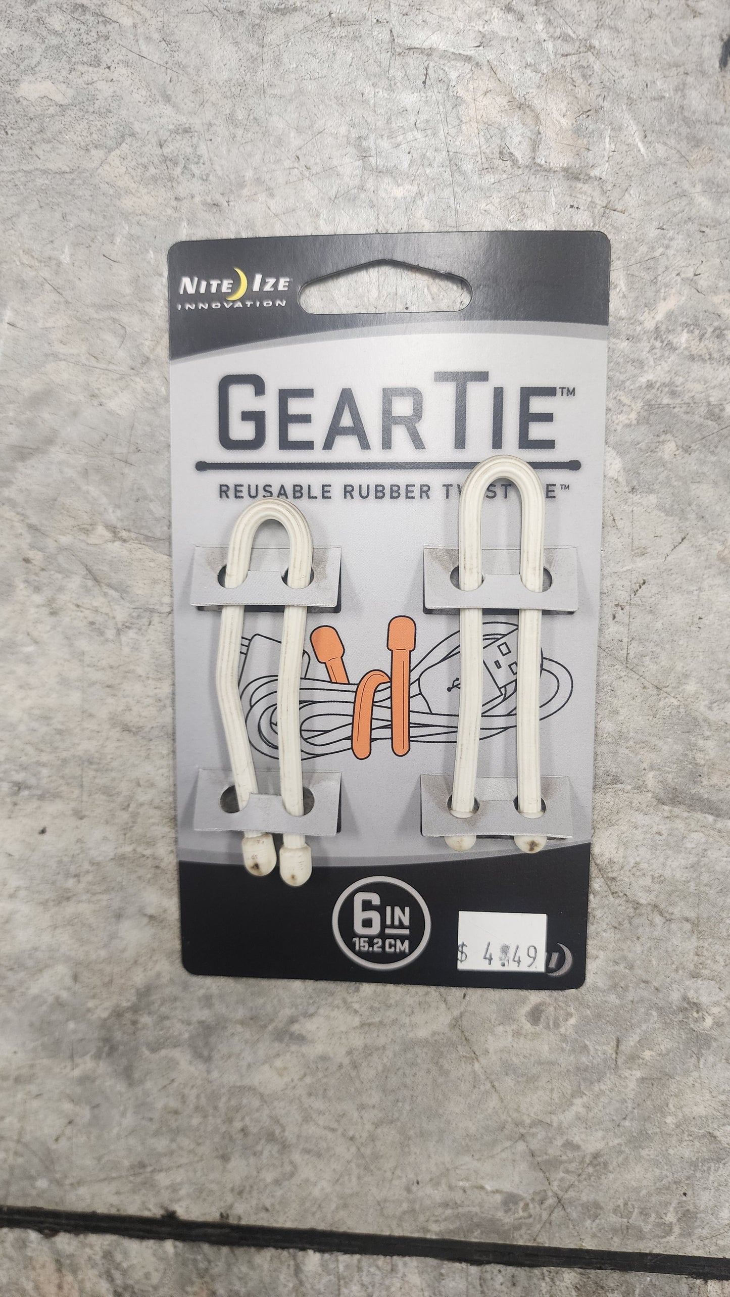 Gear Tie 6" Reusable Rubber Twist Tie 2 Pack